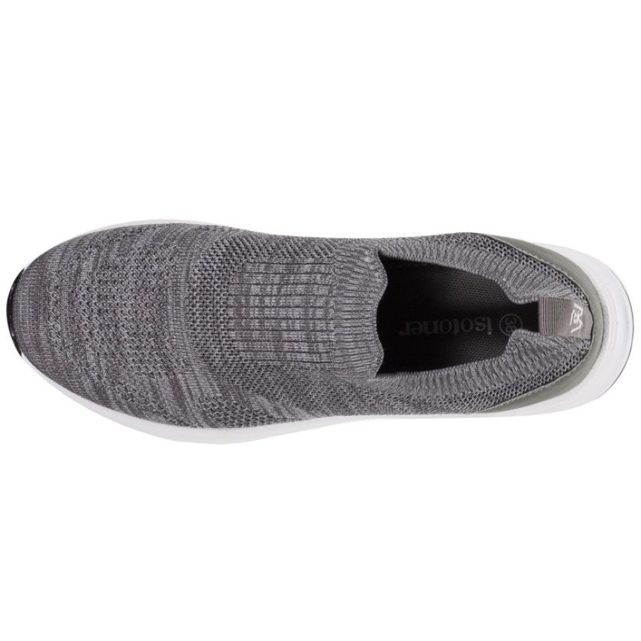 Femme Isotoner | Baskets Confort Femme Maille Stretch Gris