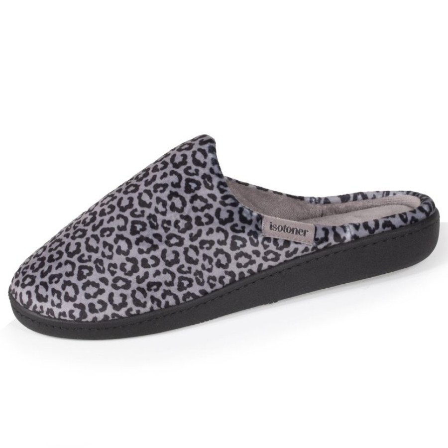 Femme Isotoner | Chaussons Mules Femme Leopard