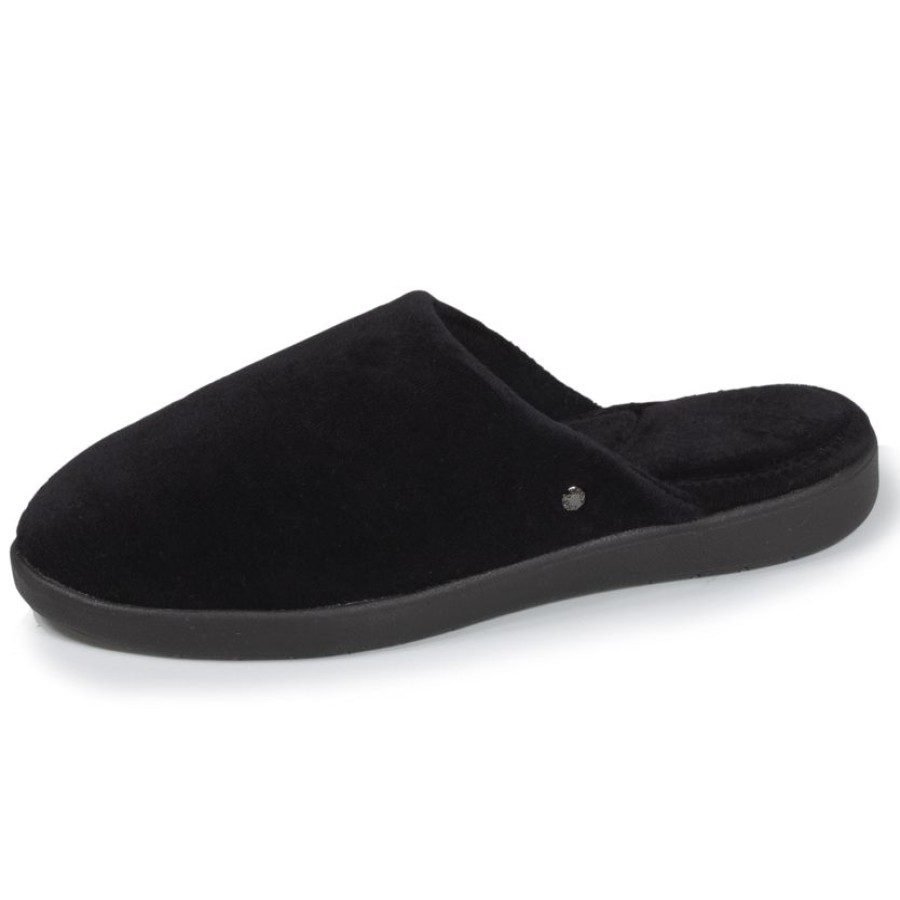 Femme Isotoner | Chaussons Mules Femme Noir