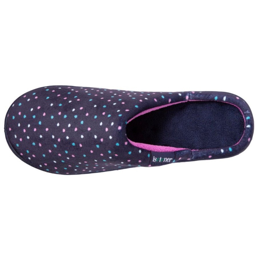 Femme Isotoner | Chaussons Mules Recyclees Femme Pois