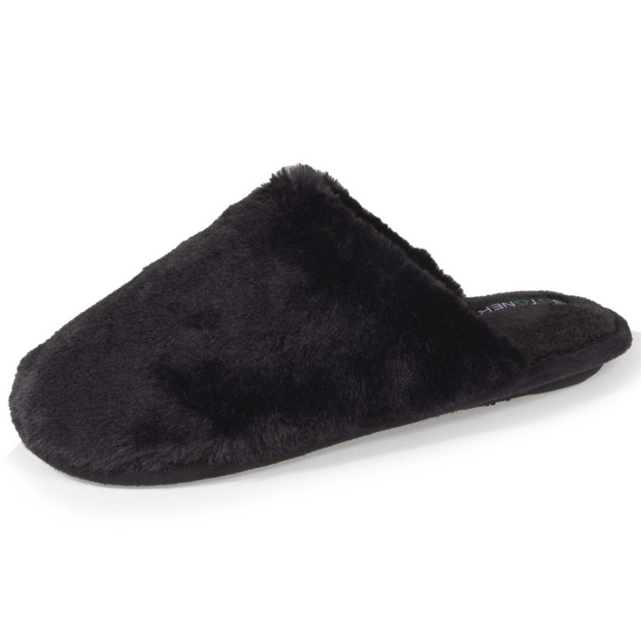 Femme Isotoner | Chaussons Mules Recyclees Femme Noir