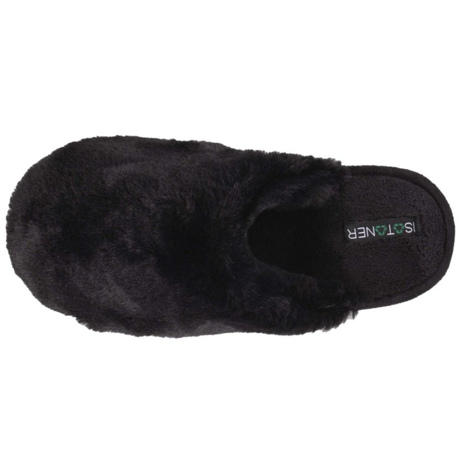 Femme Isotoner | Chaussons Mules Recyclees Femme Noir