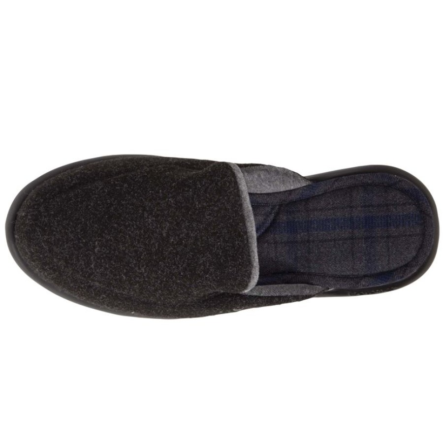 Homme Isotoner | Chaussons Mules Homme Noir Chine