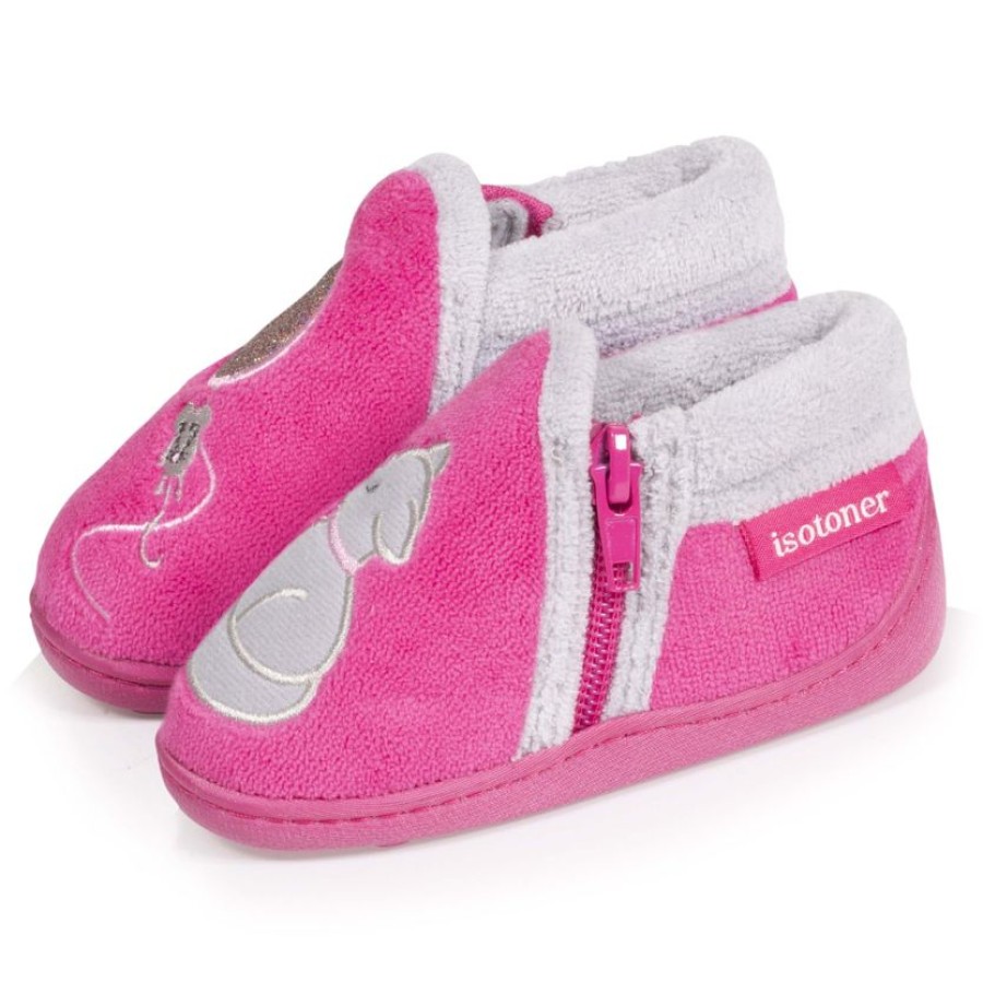 Enfant Isotoner | Chaussons Bottillons Bebe / Enfant Chat Souris