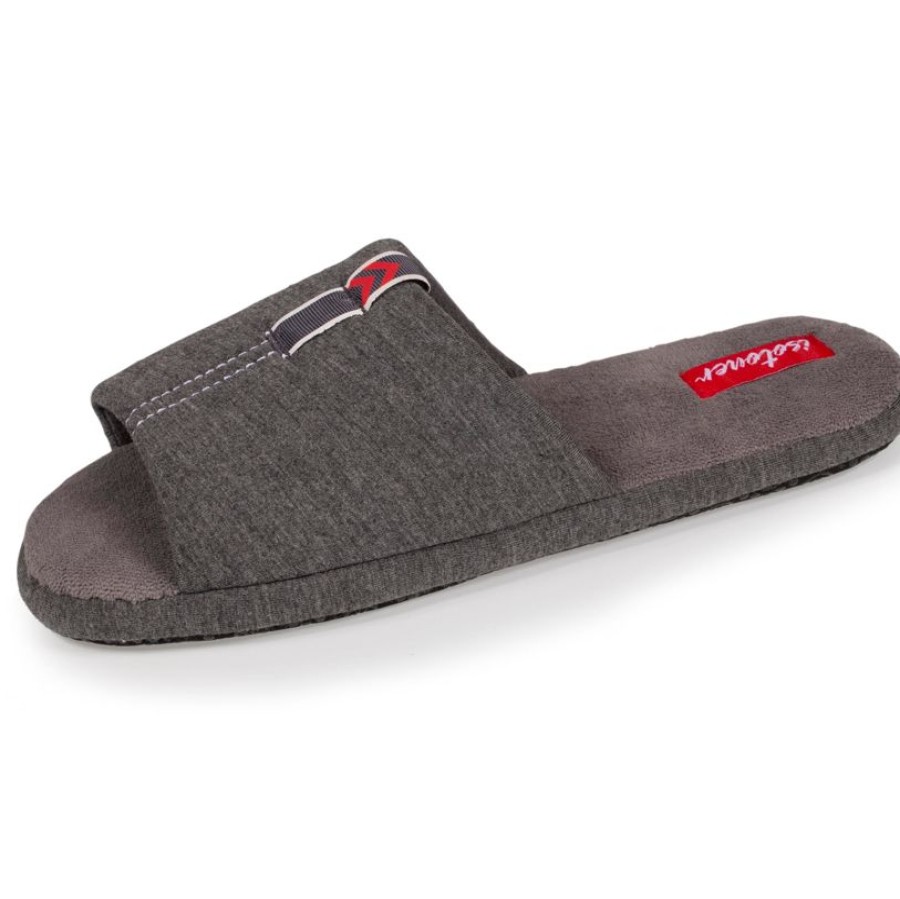 Homme Isotoner | Chaussons Sandales Homme Gris Chine