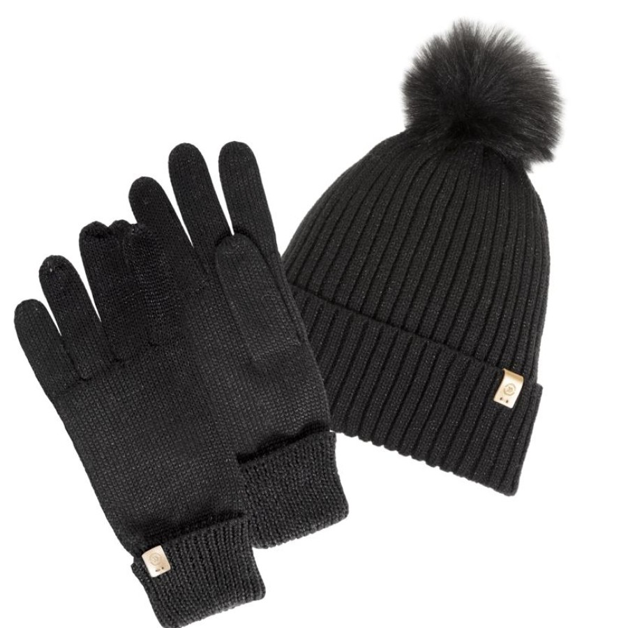 Femme Isotoner | Gants Femme Maille Recyclee Noir