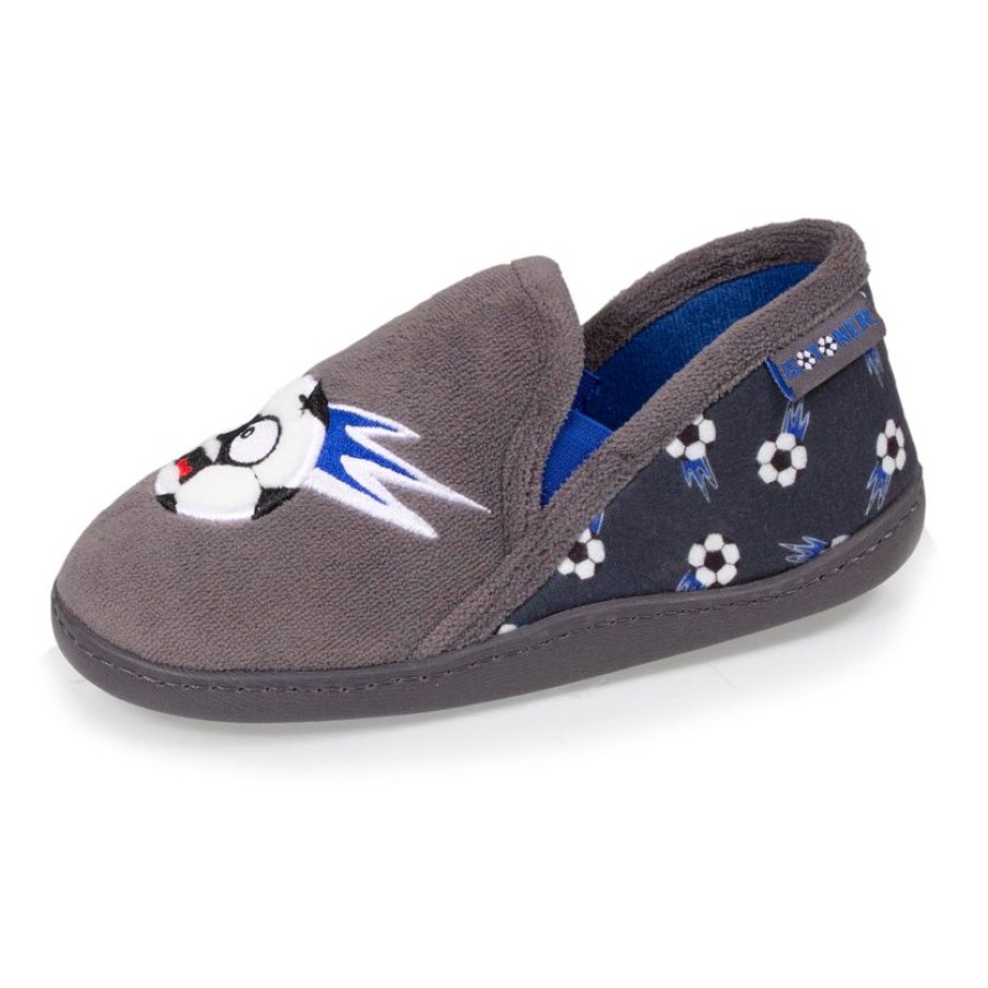 Enfant Isotoner | Chaussons Mocassins Enfant Foot Gris