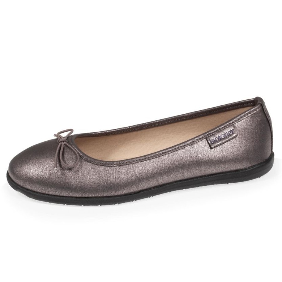 Femme Isotoner | Ballerines Femme Gris Metalise